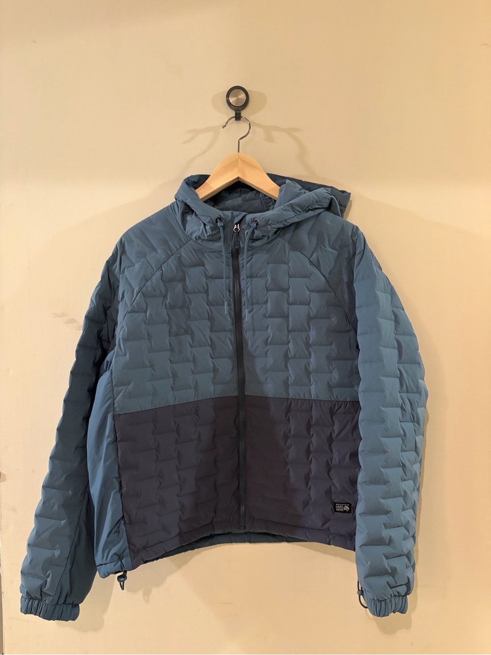 Mountain Hardwear Men's Two-Tone Blue Hooded Puffer Jacket
